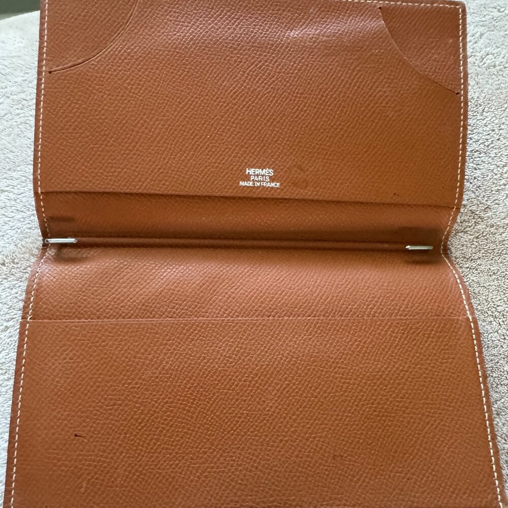 Hermès Porte-Chéquier (Vision II Agenda Cover) in Gold Epsom Leather